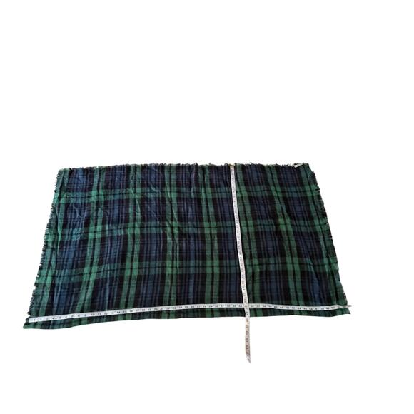 ModCloth Blue Green Plaid Fringe Blanket Scarf - Picture 7 of 7